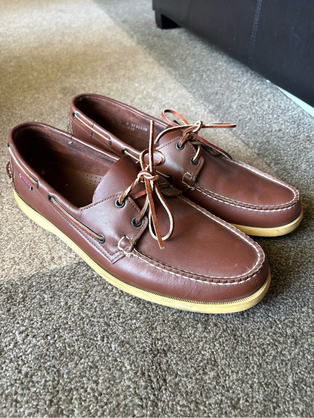 Sebago Docksides Brown Leather Boat Shoes - 14